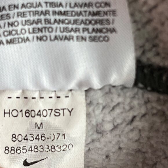 MEDIUM Nike Club Pullover Fleece Hoodie Gray Black Drawstring - Picture 4 of 8